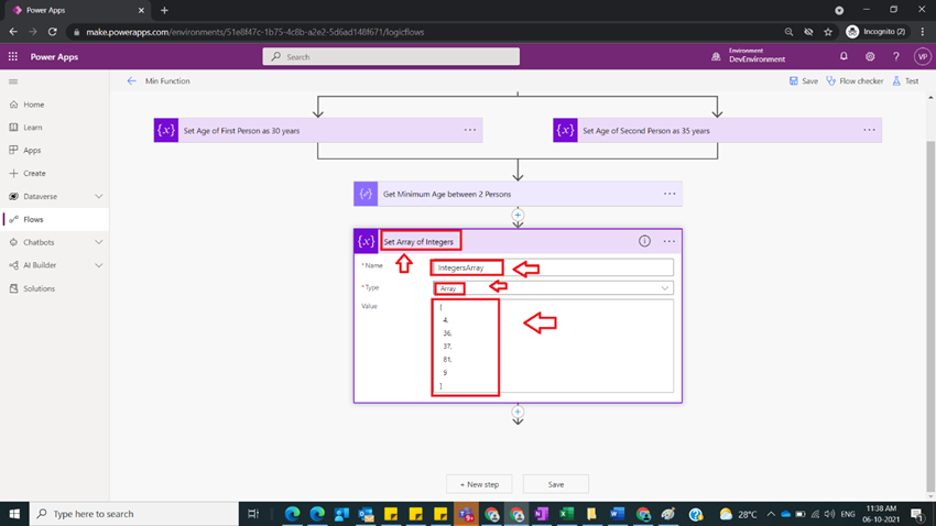 Usage of Min Function in Power Automate